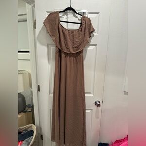 Baltic Born Taupe Maxi Dress, size L NWT